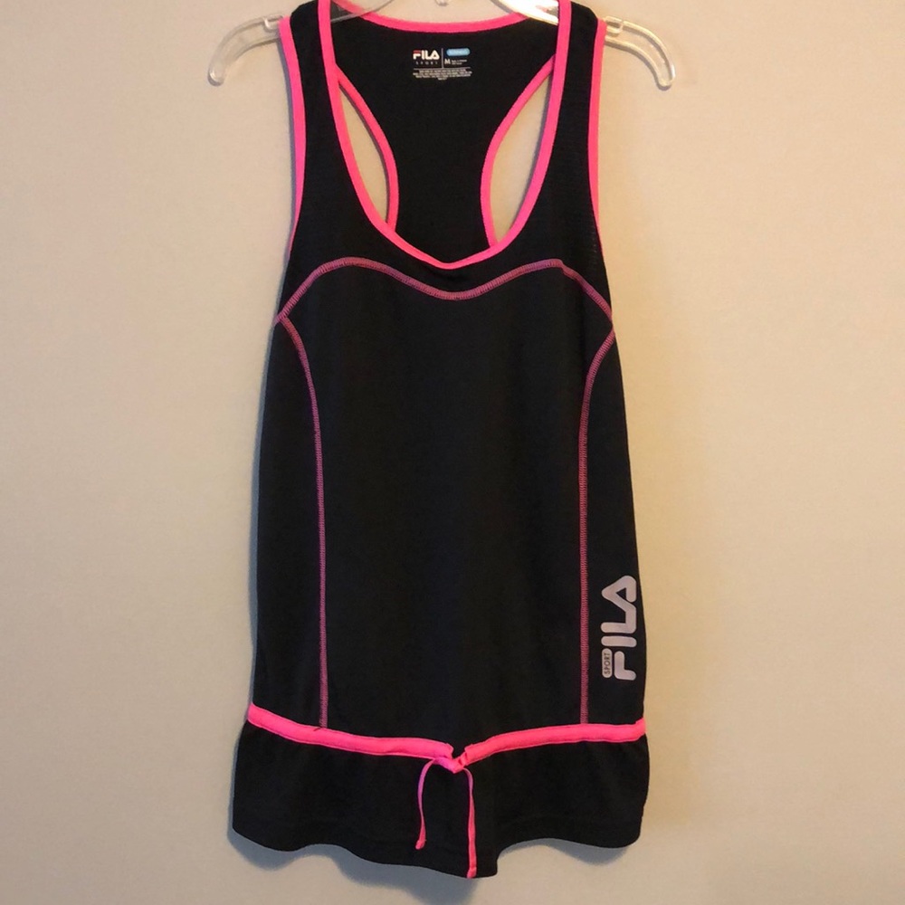 Fila Sport Tank Running Top SZ M Black Pink